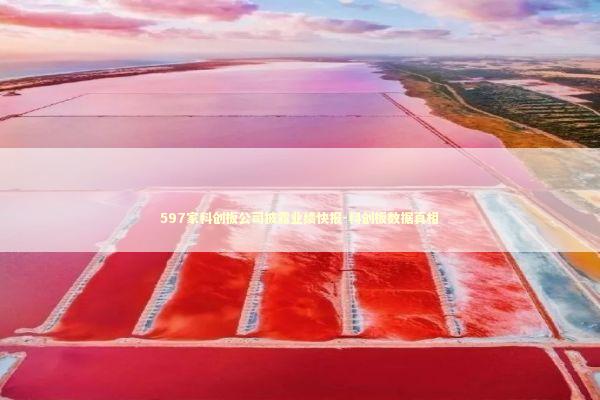 597家科创板公司披露业绩快报-科创板数据真相 新闻