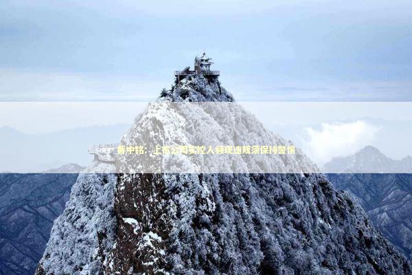 曹中铭:上市公司实控人频现违规须保持警惕 曹中铭:上市公司实控人频现违规须保持警惕 新闻