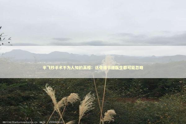 半飞秒手术不为人知的真相：这些细节连医生都可能忽略 新闻